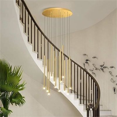 Thương mại hiện đại LED Long treo đèn chùm vàng hoặc màu đen kết thúc