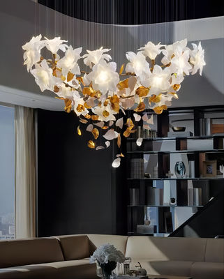 Đồng + Phép hoa ngọc bích ánh sáng Khách sạn sang trọng Loft Villa Thang thủy tinh Đèn đèn chùm