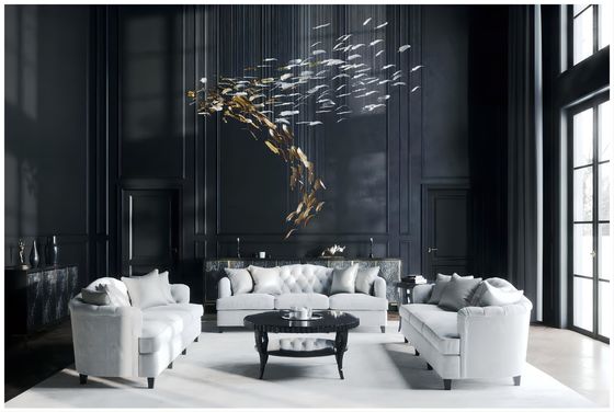 Hanging Art Glass Feather Chandelier quán cà phê nhà hàng Custom Chandelier