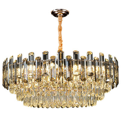 S Gold Smoke Grey K9 Crystal Chandelier Đá nướng Sơn sơn