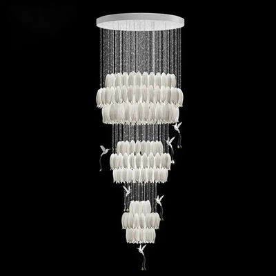 Ceramic Flower Bud Chandelier Trần nhà cao Chandeliers với cổ hoa chim gạch tinh tế
