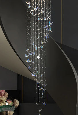 Phong cách nghệ thuật Crystal Butterfly Chandelier Trần nhà cao Chandeliers
