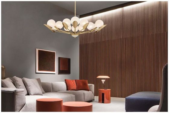 Bronze Glass Pendant Chandelier Đèn 2700K / 3000K / 3500K