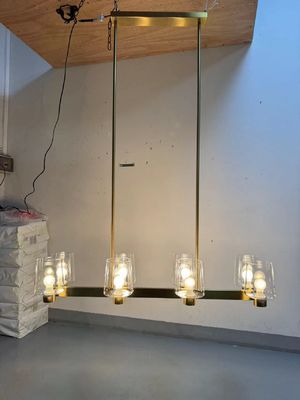 Euro Style 42in Gold Kitchen Island Chandelier Tấm kính sáng hiện đại