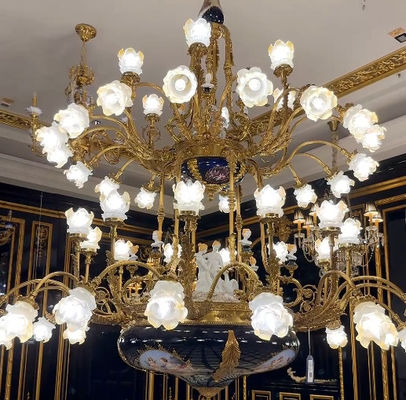 Châu Âu thanh lịch lớn 2 tầng Foyer đèn chùm đèn lớn Bảo tàng Tòa nhà lịch sử