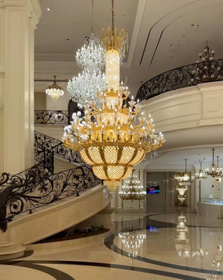 ODM OEM Golden Luxury Large Modern Entry Chandeliers cho các tòa nhà thương mại cao cấp
