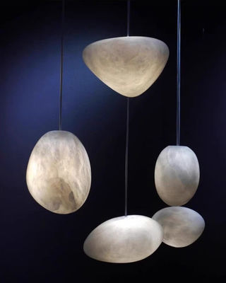 Sự kết hợp bất thường tùy chỉnh Moden Alabaster trang trí đèn chùm To Family Hotel Coffeeshop Linear Art Chandelier
