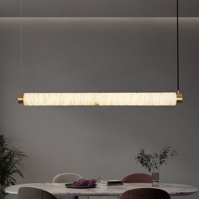 Thiết kế tối giản hiện đại sáng tạo ống kính dài tự nhiên đèn treo alabaster sang trọng LED nhà hàng thanh trang trí đèn alabaster
