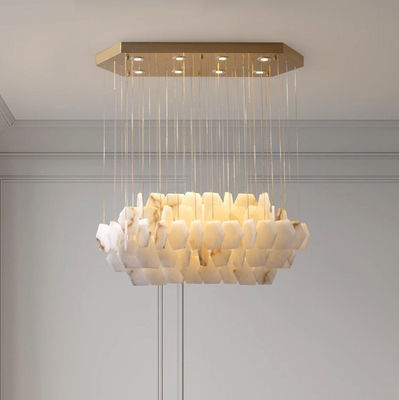 đèn lồng hình chữ nhật alabaster tối giản trang trí nhà chiếu sáng khách sạn nhà hàng thiết kế hiện đại đèn treo đá cẩm thạch