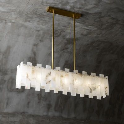 Phòng ăn hiện đại Đèn dây chuyền hiện đại Đèn đèn LED Venus Alabaster Đèn đèn lồng tuyến tính