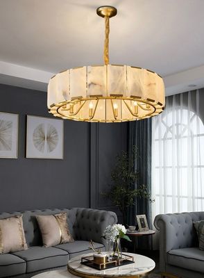 Chiếc đèn chùm sang trọng hiện đại Nhà Phòng khách Phòng ngủ Đá thiên nhiên Đen vàng Màu sắc kép Hình đồng Đá treo