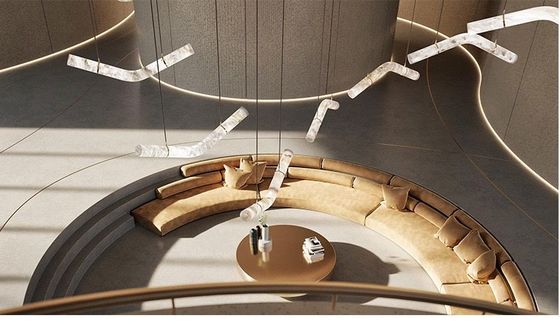 Đèn đèn dây chuyền LED sang trọng hiện đại Giá nhà máy Đèn đèn lồng alabaster lớn Nhà thiết kế Nhà hàng Khách sạn Văn phòng Đèn tự làm