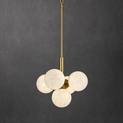 Modern Round Alabaster Pendant Lamp Phòng ăn Phòng khách Phòng ngủ bên cạnh giường Chiếc đèn chùm trang trí sang trọng