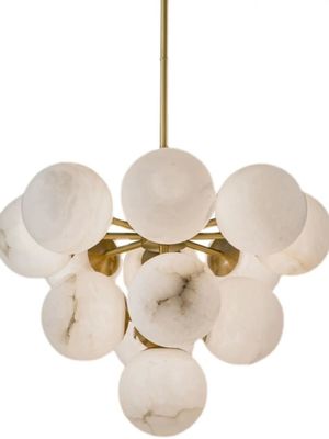 Trang trí gia đình sang trọng Bóng alabaster Modern Nordic Copper Chandelier Đèn treo cho phòng khách Nhà hàng