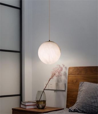 Đèn sang trọng đơn giản biệt thự phòng ăn cửa hàng quần áo đèn alabaster vòng bong bóng hình cầu đèn chùm