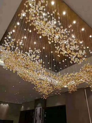 Chiếc đèn lồng kính vàng K9 tinh thể nội thất phòng khách treo đèn lồng Pendant đèn cho phòng ngủ khách sạn