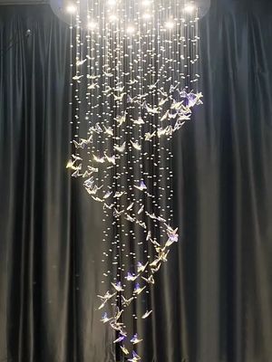 Luxury Artistic Butterfly Glass Ceiling Light Chandeliers For Hotel Villa Nhà hàng Nhà hàng trang trí đám cưới