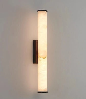 Đèn tường dài đường thẳng Tây Ban Nha Alabaster Marble Copper Luxury Home Decor Đèn tường gắn cho phòng khách sạn