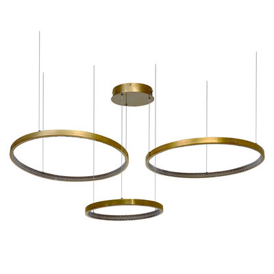 Đèn treo hiện đại Phòng khách Phòng ăn Vòng tròn Vòng tròn Acrylic Aluminum Body Đèn trần LED Đèn nhà kim loại đương đại