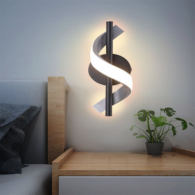 Thiết kế hình xoắn ốc nhôm đèn tường LED hiện đại 3000K / 6000K 2 Màu sáng Khách sạn Phòng ngủ Phòng khách Hành lang trang trí cong Đèn tường