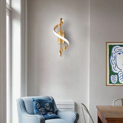 Đèn tường LED hiện đại 10W lạnh trắng 4000K nhôm vàng trong nhà Đèn tường cho hành lang phòng ngủ