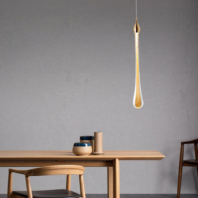 Raindrop Gold Single Head Small Chandelier Luxury Copper Glass Led Hanging Lamp Nordic Đèn treo đơn giản bên giường