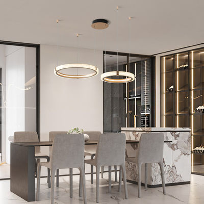 Creative Nordic Minimalist Double Ring Dining Room Chandelier đơn giản hiện đại tròn Chandelier phòng khách phòng ngủ văn phòng