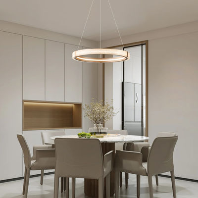 Tròn hiện đại treo Nordic đèn chùm sáng tạo cát tinh thể sắt acrylic 3CCT có thể tắt đèn treo LED cho trang trí gia đình
