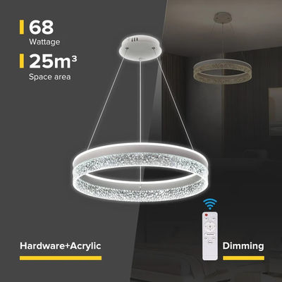 Thiết kế tối giản Phòng khách trong nhà Vòng tròn Phòng ngủ Đèn đèn Acrylic Golden Led Ring Pendant Light
