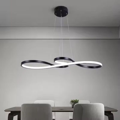 Căn hộ Đảo nhà bếp Mininalist 50W Twist Pendant Light Chandelier Đen Luminaire Lustr Torsion Pendant Light
