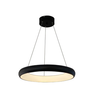 Ánh sáng LED màu đen tròn acrylic hiện đại cho kỹ thuật khách sạn Đèn treo trần sáng