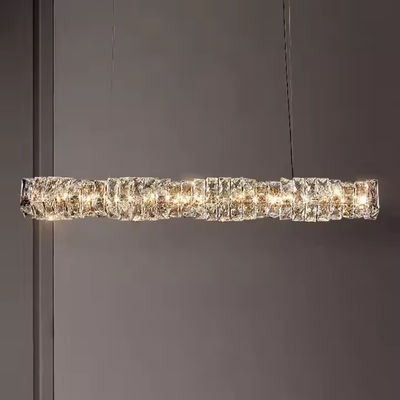Chiếc đèn chùm tinh thể tuyến tính hiện đại Bar Chiếc đèn chùm hình chữ nhật tùy chỉnh Dining Pendant Lights