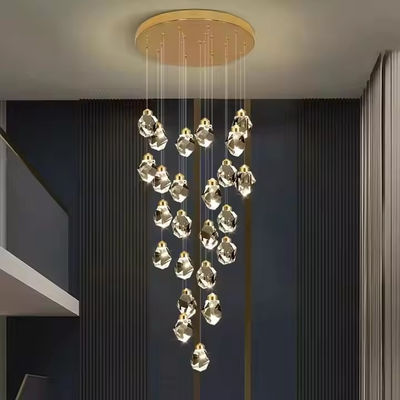 Nội thất cầu thang khách sạn hiện đại sang trọng đèn lồng tinh thể Đèn treo với đèn trần LED Đèn kích thước 130 * 110mm