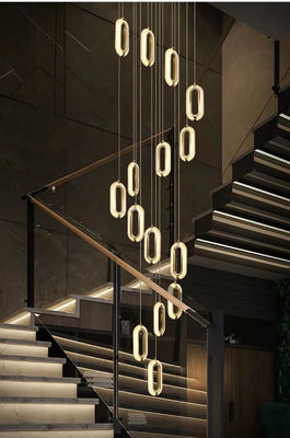 3200-6500K Ba màu thay đổi ánh sáng đèn chùm đèn LED hiện đại ánh sáng sang trọng Acrylic hình bầu dục dây chuyền cho nhà và nhà hàng
