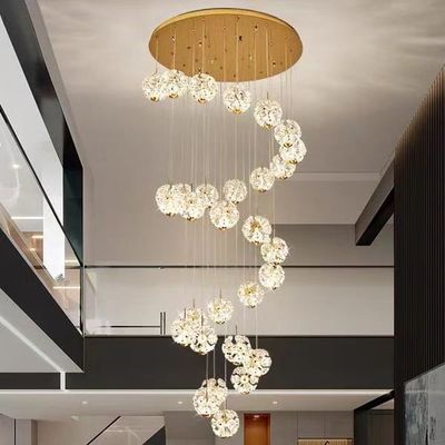 Trang trí đám cưới khách sạn hiện đại Đèn phòng thủy tinh với nguồn ánh sáng D120mm Và tuổi thọ 50000 giờ Đèn dây chuyền hoa thủy tinh tròn