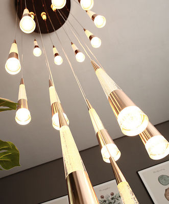 Nhà sang trọng trang trí hiện đại biệt thự phòng khách khách sạn treo dây chuyền ánh sáng nhôm tròn đèn LED đèn chùm loại hai đầu nướng hoa bong bóng đèn chùm