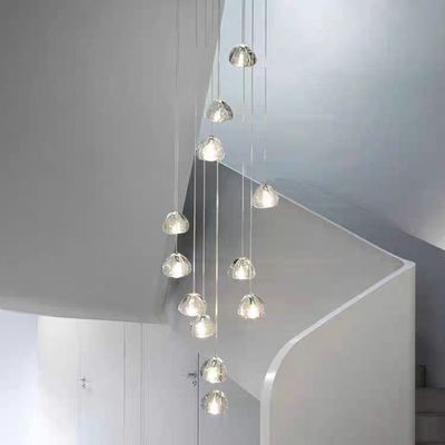 Khách sạn trang trí Thang thủy tinh Pendant Light Với bóng trong suốt Và thân thể thủy tinh