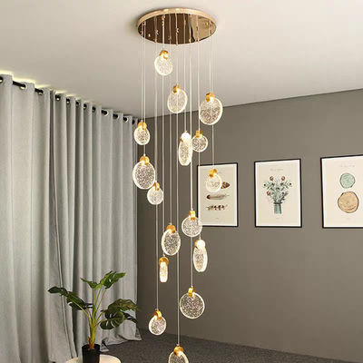 Ánh sáng trong nhà LED Pendant Modern Crystal Bedroom Hanging Light With Aluminum And Clear Crystal
