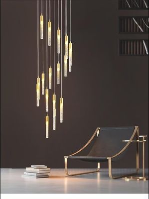 Đèn đèn LED Modern Long Crystal Rod Pendant Lamp Cho thiết kế sang trọng trong phòng khách Phòng ăn hoặc cầu thang