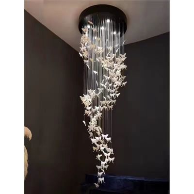 Nordic sáng tạo bướm gốm trắng Phòng khách đèn chùm đơn giản Phòng ăn hiện đại Bậc thang Phòng ngủ Villa Đèn gốm