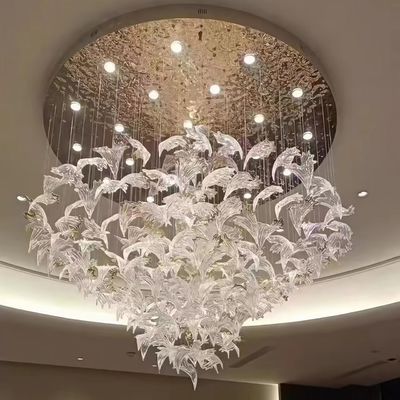 Phòng khách sạn Chiếc đèn chùm hình lông gà Hall Phòng chờ Bàn giao dịch Trung tâm mua sắm Phòng làm đẹp cửa hàng trang sức cửa hàng đồ trang sức nghệ thuật kính Chiếc đèn chùm Deco