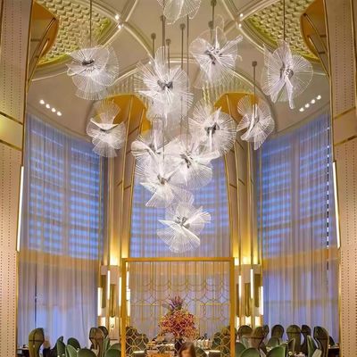 Duplex Villa Banquet Hall Hotel Lobby Dandelion Đèn mô hình Phòng bán hàng Nghệ thuật rỗng Đèn phi tiêu chuẩn