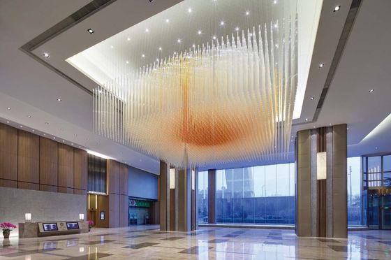 Kỹ thuật không tiêu chuẩn lớn Custom Mall Lobby Water Department Club Villa Crystal Strip Chandeliers