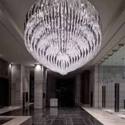 Custom Modern Leaf Glass Pendant Lights Villa Hotel Lobby Project Texture Twisted Clear Art Glass Chandeliers (Thiếu đèn thủy tinh tinh thông minh)