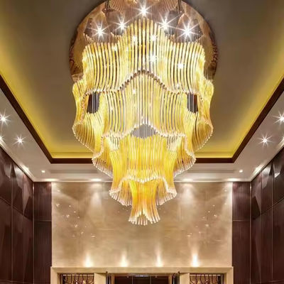 Phòng chờ bán hàng Luxury Crystal Light Non-Standard Project Round LED Creative Art Chandelier Với tuổi thọ 50.000 giờ