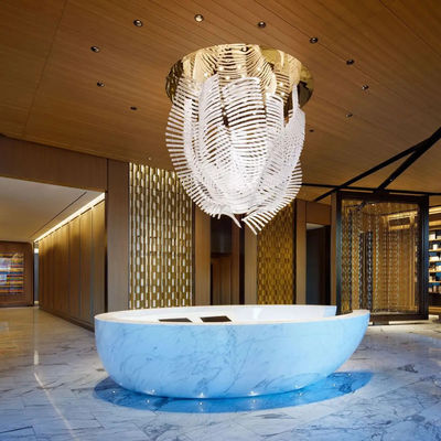 Creative Crystal Light Custom Modern Luxury White Art Ceiling Chandelier For Hotel Lobby Với hình dạng đặc biệt và phạm vi điện áp rộng