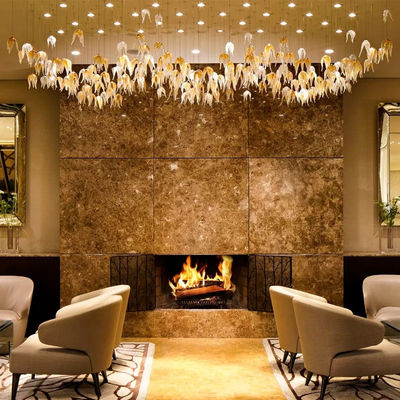 Modern Light Art Deco Foyer Chandelier Stainless Steel And Glass Petal Hotel Đèn bàn trước