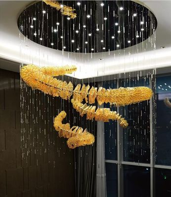 Đám cưới và không gian thanh lịch sử dụng kính màu sang trọng hiện đại đèn chùm LED tuyệt đẹp đèn lồng tinh thể cho phòng khách sạn