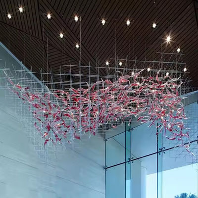 Dự án khách sạn tùy chỉnh phi tiêu chuẩn Phòng chiếu sáng Phòng tiệc Phòng lưới thủy tinh Led Grand Chandelier Phòng cưới Đèn treo