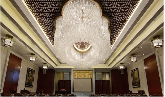 Phòng khách sạn Phòng khách sạn sang trọng biệt thự Crystal Round Long Ceiling Light Phòng bán hàng lớn Đèn bàn cát Dự án
